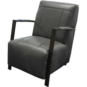 Fauteuil - Rosetta - lederlook Missouri antraciet 09