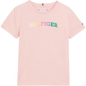 Tommy Hilfiger MONOTYPE TEE S/S Meisjes T-shirt - Pink - Maat 8