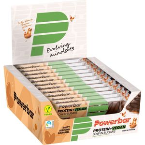 Powerbar Protein + Vegan Bar Almond Salty Caramel - Veganistische Eiwitreep / Proteïne reep - Low in sugars - 12x2x21 gram