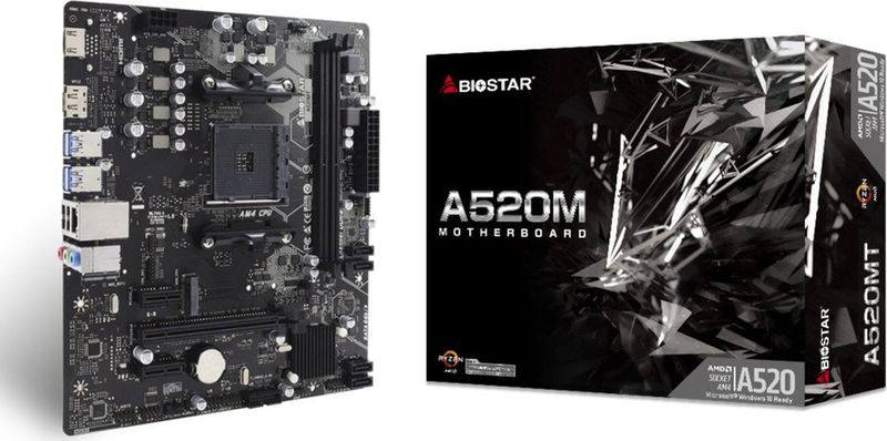 Biostar - A520MT Moederbord - Micro ATX - Ondersteunt AMD Ryzen™ 3 - DDR4-SDRAM