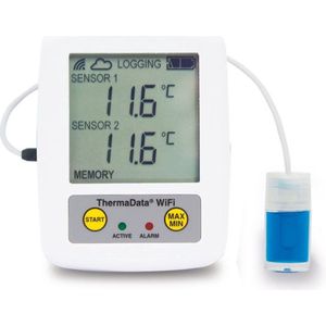 ETI - Wi-FI Medicijnkoelkast Thermometer - Pharmacie Temperatuurlogger - Max/Min - Email Alarmen - 1 externe voeler en 1 interne voelers