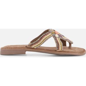 Lazamani - Dames Slippers 75.419 Taupe - Maat 38