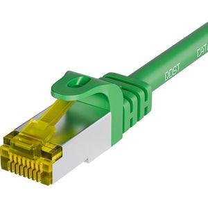 Qost - CAT7 10G internetkabel - SFTP PIMF - 10 Gbps / 500 MHz - 100% koper - RJ45 Connectoren - Patchkabel / Netwerkkabel - 15 meter - Groen