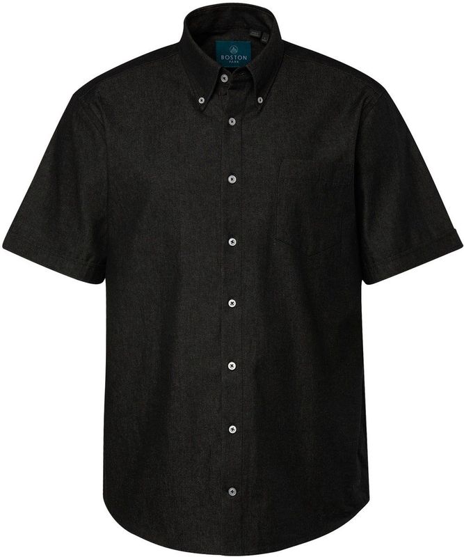 Boston Park Boston Park - Heren - Boston Park overhemd korte mouwen buttondown-kraag tot 8XL - Zwart - Maat XL