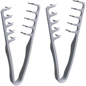 2-stuks Haarstylingkam - Texturerende kam - Kam met brede tanden - Tool voor volumetoename bij de wortels - Bedekt ponynaden - Lichtgewicht ontwerp - Schoonheidsaccessoire voor salonstyling - Geschikt voor mannen en vrouwen - Grijs