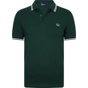 Fred Perry M3600 polo twin tipped shirt - heren polo Ivy / Snow White - Maat: S