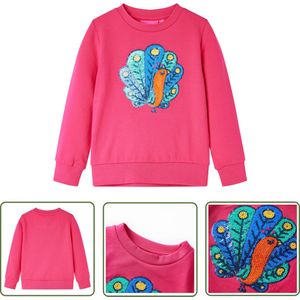 vidaXL Meisjestrui - Kindertrui - Kindertrui 116 felroze - Roze Trui - Pauwtruis - Kindermode