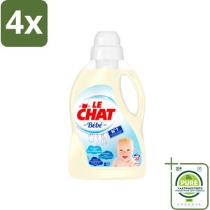 Le Chat Vloeibaar Wasmiddel Bébé 32 Wasbeurten 1440 ml - Voordeelverpakking - 4 stuks - Babywasmiddel - Hypoallergeen