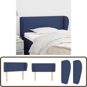 vidaXL Hoofdbord - 103x23x78/88 cm - Blauw Stof Hoofd Bord - Hoofdkussen - Beddecoratie - Klassiek Interieur - Stoffen Hoofdbord