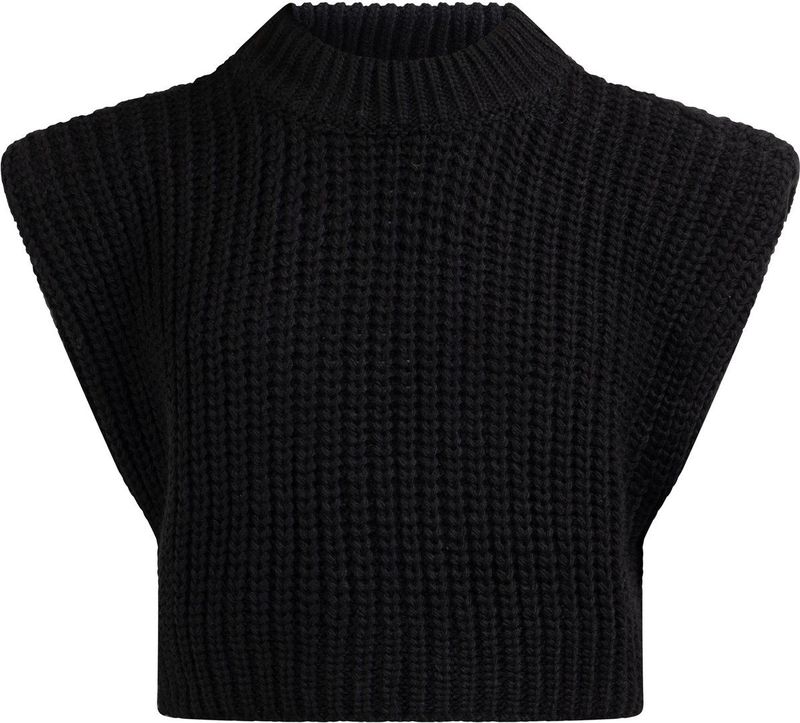 myMo - Grofgebreide Truivest - Ronde Hals - Relaxte Cropped Pasvorm