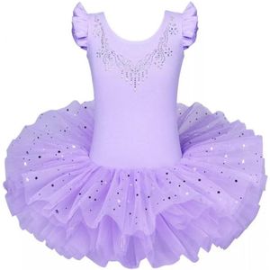 Balletpakje Ballerina + Tutu - lila - Ballet - maat 92-98 prinsessen tutu verkleed jurk meisje