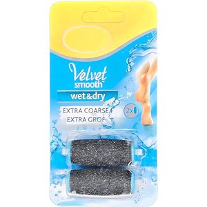 Scholl Velvet Smooth Wet & Dry – 2 stuks vervangingsrollen – Zwart – Extra Grof