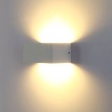 Stijlvolle LED-wandlamp - Warm wit - witte aluminium wandlamp met verlichting voor slaapkamers, woonkamers, trappen en lounges - Energieklasse A +