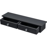 Wandplank met 2 lades zwevend MDF 60x15x10 cm zwart