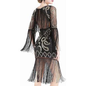 1920s Flapper Dress met Fringes en Pailletten - Vintage Gatsby Stijl
