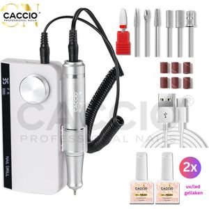 Elektrische Nagelvijl - Wireless Nagelfrees - 501 Wit Draadloze Nagelfrees - Nagelvijl Elektrische set - Manicure/pedicure voeten en handen Acrylnagels - Nagels - Nail Drill Machine - 35000 RPM - Incl.7 bitjes/2x15ml Gellakken/6 schuurrolletjes