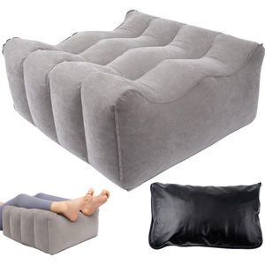 Kniekussen voor in het bed - Opblaasbaar Beenkussen - Opblaasbare Voetensteun - Beenkussen Wigvormig - Reizen Vliegtuig Auto Thuis Kantoor - Comfortabele Steun Kniekussen voor in het bed