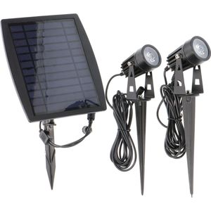 LED's Light Solar Tuinspots met Afneembaar Zonnepaneel - 2 Tuin Spotjes met Sensor