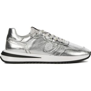 Philippe Model Sneakers Dames - Lage sneakers / Damesschoenen - Leer - Tropez 2.1 metal - Zilver - Maat 36