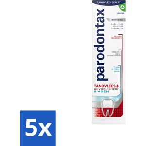 5 x Parodontax - Tandpasta - Tandvlees+Gevoeligheid & Adem - Whitening - 75 ml - Tandpasta - Tandvlees - Gevoeligheid - Adem - Whitening