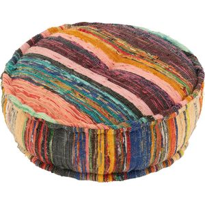 J-Line poef Chindi Rond - katoen/polyester - mix