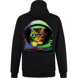 Zwarte Neon Sweater Trui Space Kitten L