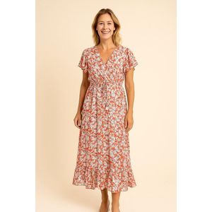 Sensations Paris Maxi Jurk – Rood-witte Paisley- One Size