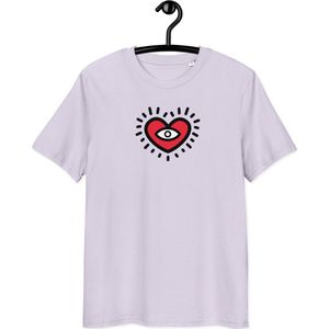 I See You T-shirt - Unisex - 100% Biologisch Katoen - Lavendel - Maat S | Pop Art T-shirt| Mindfull T-shirt| By BitPopArt| Love T-shirt| Zomer T-Shirt| Mindfull Kleding| Valentijn T-shirt