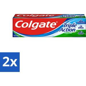 2 x Colgate - Triple Action - Original Mint - Tandpasta - 100ml - Tandpasta - Colgate - Triple Action - Original Mint - Tandenpoetsen