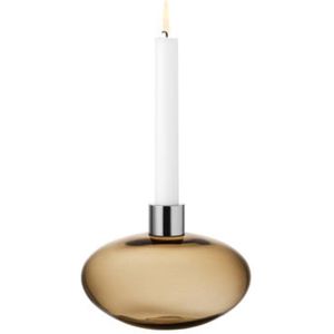 Kosta Boda Pluto Kandelaar goudbruin - H 124mm