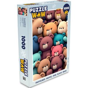 Puzzel Knuffelbeer - Knuffel - Roze - Blauw - Bruin - Kind - Legpuzzel - Puzzel 1000 stukjes volwassenen
