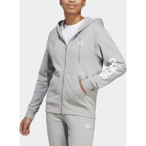 adidas Sportswear Essentials Linear French Terry Ritshoodie - Dames - Grijs- S