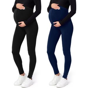 Be Mammy - Damesleggings - Zwart - Katoen - 2-Pack
