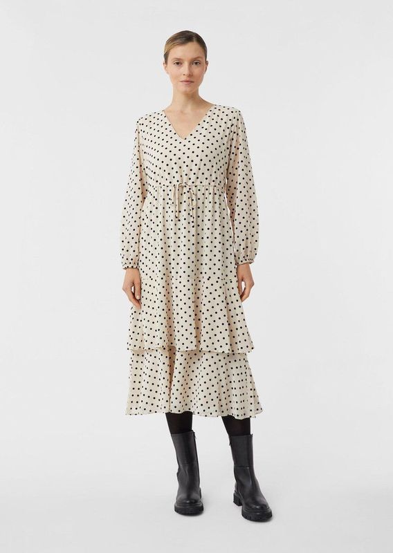 comma - Midi-Chiffonkleid - Polka Dots - Elegante Jurk