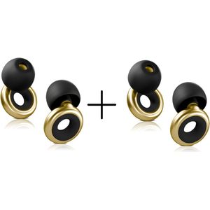 Nova Strada DUO Goud - PartyPlug Silence Oordoppen festival - Earplugs festival - Comfortabele earplugs voor muziekevenementen, concerten en festivals - Voorkomt gehoorschade - Goud - SNR 17 dB