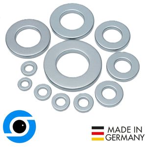 Sluitringen M6 DIN125 A-vorm plat, verzinkt sluitringen Carrosserieringen van verzinkt staal (M6, 100)