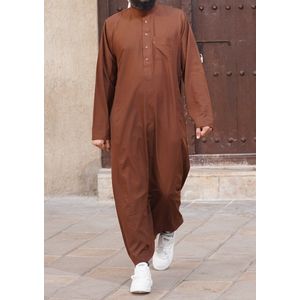 Bruine Saudi Qamis Bin Rizwan Maat XL-Qamis/Djellaba/Thobe/Abaya/Kandora/Gebedskleding voor Mannen/Heren