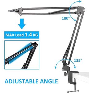 professional microphone arm - QuadCast Boom Arm Stand / microfoonhouder, microphone arm standard adjustable microphone stand - Microfoonstandaard