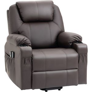 HOMCOM Televisiestoel - Bruin - Elektrisch - Relaxstoel met Massagefunctie