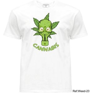 T-shirt for weed lover Cannabis Skull Trendy T-Shirts 100%Cotton Fashion