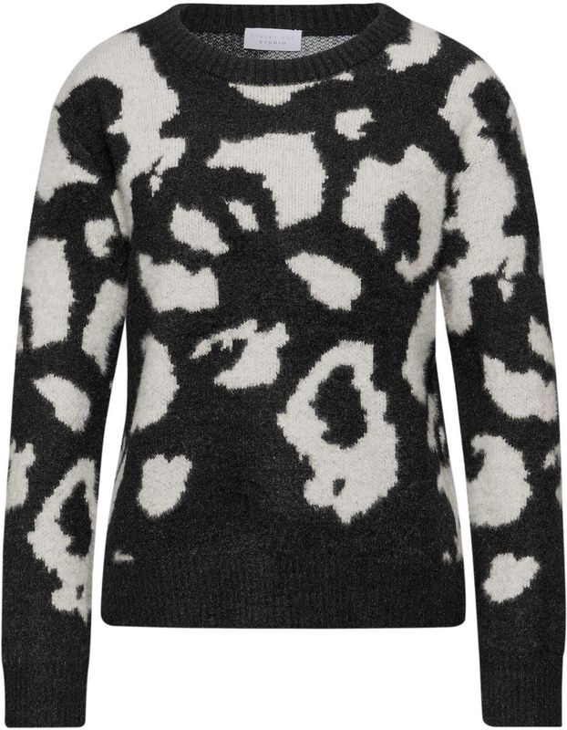 Street One Studio Dames Zacht trui met ronde hals in Zwart, in size: 34