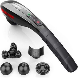 Massager oplaadbare draadloze handheld massager - draagbare draadloze elektrische percussie full body diepe tissue massager voor spieren, nek, schouder, rug, voet, been, kalf pijn verlichting