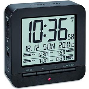 N.lux - Digitale wekker / Wekker radio / 4 Wek tijden / Datum / Temperatuur / Snooze functie