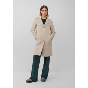 s.Oliver RED LABEL - Lange Wollen Jas - Ruitmotief - Regular Fit