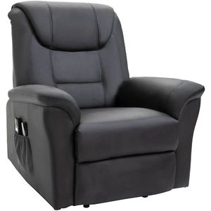 Massagestoel - Relaxfauteuil - Zetel - Sta op stoel elektrisch - Stof - 1 persoons - Met armleuning - Zeer comfortabel - Elektrisch - Zwart