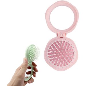Opvouwbare Borstel Met Spiegel - Haarborstel - Mini Haarborstel - Opvouwbare Haarborstel - Kam - Kappers Kam - Modelleren Gereedschap - Detangle Brush - Kappers Borstel - Opvouwbare Haarborstel & Spiegel - Opvouwbare Kam - Uitklapbare Kam