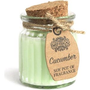 Glazen Potje met Soja Geurkaars Komkommer - Ø 5,5 x 7 cm - ± 20 branduren
