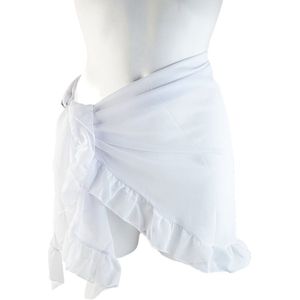 BamBella® - Rok - Onesize omslag doek Strand rokje kort doorzichtig chiffon Wit