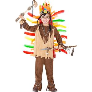 dressforfun - jongenskostuum indiaan kleine Sioux 116 (5-7y) - verkleedkleding kostuum halloween verkleden feestkleding carnavalskleding carnaval feestkledij partykleding - 300668