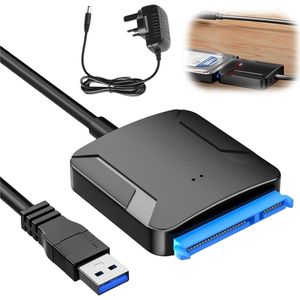 Allecto Plus - USB 3.0 naar SATA adapter voor HDD/SSD - 12 V/2 A voedingsadapter